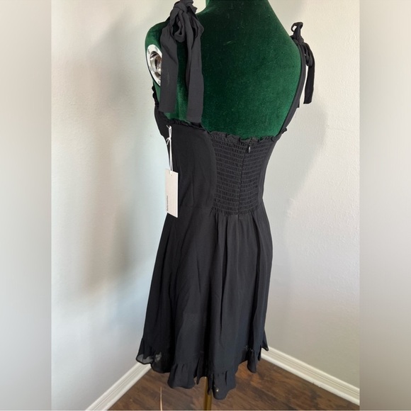 Reformation Black Ruched Sweetheart Mini Dress - Picture 7 of 9